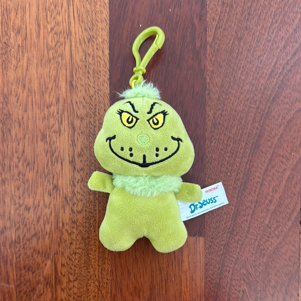 Dr. Seuss Green Grinch Clip-On Plush